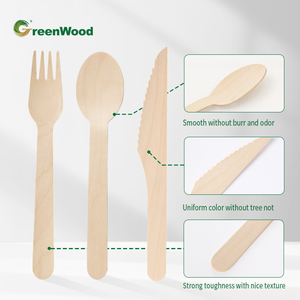 Posate Monouso Sostenibili in Legno: Coltello, Cucchiaio e Forchetta per Ristoranti - Product Image 3