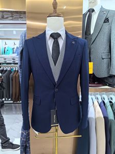 Completo Uomo di Lusso 2024, Alta Qualità, 3 Pezzi: Giacca, Pantaloni e Gilet, Abbigliamento <span class=keywords><strong>Maschile</strong></span> con Risvolto e Bottone Singolo, Costume Homme <span class=keywords><strong>Blazer</strong></span> - Product Image 2