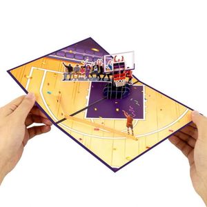 Carte de vœux 3D pop-up sur le thème du basketball pour garçons, hommes, cadeau pour les fans de sport, anniversaire - Product Image 3