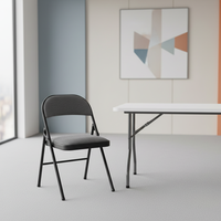 Chaises pliantes en métal personnalisées avec coussins et dossier en tissu pour le marché américain