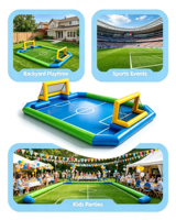 Terrain de football gonflable certifié CE EN14960, terrain de football gonflable en PVC renforcé, terrain de sport gonflable intérieur/extérieur à vendre