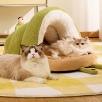 Vente en gros d'usine : Lit pour animaux de compagnie semi-fermé au design chaud et élégant en forme d'escargot, pour petits et moyens animaux.