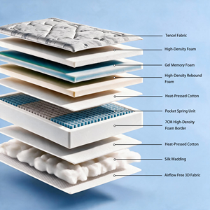 Matelas à ressorts ensachés indépendants avec système de ressorts à pression multi-zones, matelas emballé dans une boîte pour chambre à coucher - Product Image 5