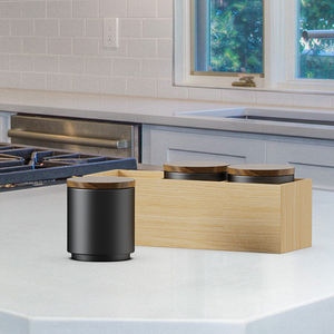 Contenitore in ceramica per chicchi di caffè con coperchio in legno bottiglie e <span class=keywords><strong>barattoli</strong></span> per la conservazione degli alimenti <span class=keywords><strong>barattoli</strong></span> da cucina <span class=keywords><strong>Vintage</strong></span> sostenibili DHPO - Product Image 6