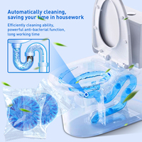 Nettoyeur de cuvette de toilette jetable de haute qualité avec logo personnalisé chasse d'eau 300 fois 21 jours bloc de nettoyage de toilette bleu