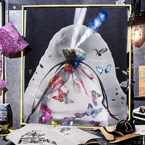 7*9cm Christmas Organza Drawstring Storage <b>Bag</b> Set for Jewelry & Cosmetics Eco-Friendly Living Room Lace Packaging - Product Image 3