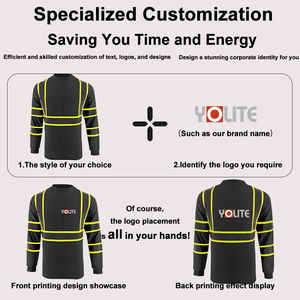 Dri Fit T-shirt de sécurité rose à manches longues pêcheur violet haute visibilité chemises noires pour hommes chemise très visible réflecteur - Product Image 4