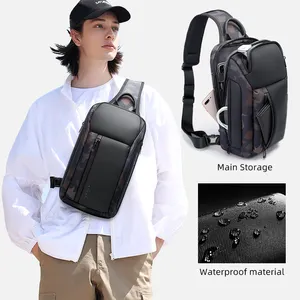 Bolsa de peito com logotipo personalizado, mini bolsa de viagem casual com alça transversal de ombro único para homens e mulheres