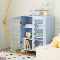 Meuble de salon et d'entrée en bois, style moderne minimaliste, couleur crème, rangement multifonctionnel avec portes à battants
