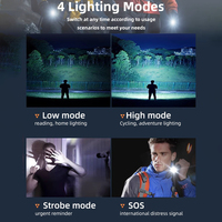 Nouvelle lampe torche de chasse super lumineuse 20W 2000 lumens, portée de 1 km, étanche, en alliage d'aluminium, rechargeable par USB, pour situations d'urgence et de sécurité