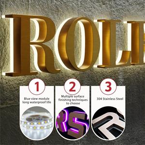3D kênh thư dấu hiệu Acrylic Backlit chữ ký thép không gỉ 3D bảng hiệu ngoài trời estaurants khách sạn cửa hàng - Product Image 3