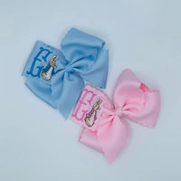 Noeuds pour cheveux personnalisés avec monogramme, faits à la main, brodés, en ruban gros-grain, pour animaux de compagnie, chiens, chats, enfants, filles, cadeau, vente en gros