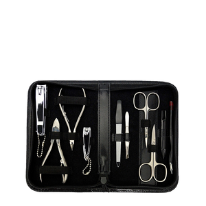 Ensemble de manucure et pédicure luxueux en acier inoxydable 14 pièces pour homme, femme et bébé, kit de soins de beauté électrique portable, instruments - Product Image 1