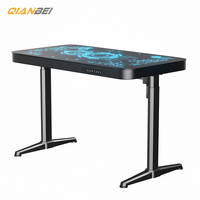 Hot New RGB Verre Trempé Panneau Latéral Bureau PC Cas et Table De Jeu Combo Tour D'ordinateur En Métal avec Deux-en-Un Commodité