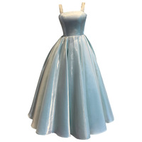 Robe longue sans manches élégante en cachemire à séchage rapide, coupe crayon, col à bretelles, ornée de diamants, style princesse fantaisie Mori