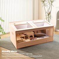 Cage à hamster en bois écologique avec plateau amovible et doubles portes à ouverture verticale pour gerbilles