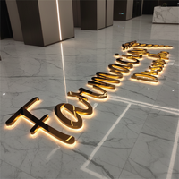 Logo Kartel 3D Kustom, Huruf Saluran Bercahaya dari Baja Anti Karat dan Aluminium untuk Tanda Kantor Kustom dengan Lampu LED