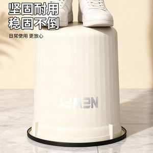 Newft <b>Large</b> Capacity Plastic Wastebasket Cylindrical Indoor Use With Lidless Design For Home Storage - Product Image 2