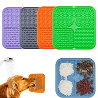 Gamelle anti-glouton en silicone pour chiens et chats avec 60 ventouses, design 4 zones anti-anxiété et anti-étouffement