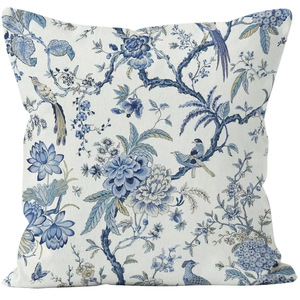 Funda De <span class=keywords><strong>Almohada</strong></span> <span class=keywords><strong>azul</strong></span> claro clásico americano funda de cojín de arte Floral abstracto hogar coche sofá decoración funda de <span class=keywords><strong>almohada</strong></span> - Product Image 3