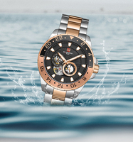 NAVIFORCE 1003 SRGB 100M Montre mécanique en acier inoxydable avec aiguilles luminescentes, étanche, mode, luxe, pour homme