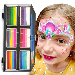 Nouvelle Arrivée - <span class=keywords><strong>Palette</strong></span> de <span class=keywords><strong>Peinture</strong></span> Visage et Corps à Base d'Eau pour Adultes et Enfants - 6 Couleurs Néon - Marqueurs de Maquillage - Trousse de <span class=keywords><strong>Peinture</strong></span> Artistique pour Adultes - Product Image 1