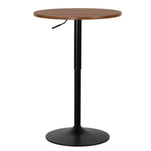 Base de Mesa de Cóctel Redonda WEKIS, Ajustable en Altura, de Madera, para Sala de Estar, Comedor, Cocina, Hogar, Patio, Color Negro - Product Image 1