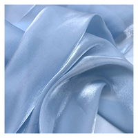 Tissu en organza de soie satinée cristal polyester doux YX24 Champagne, tissu brillant pour robe de mariée