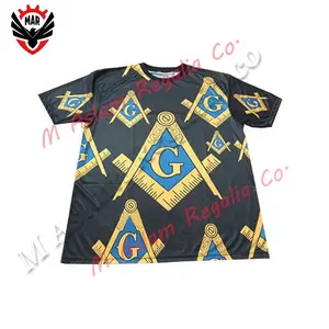 Camisetas estampadas por sublimación, cuadradas y brújula, master Masonic