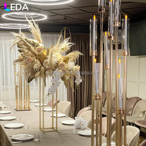 LEDA Wedding Event <b>Party</b> <b>Table</b> Decor Modern Basic Model Gold Stainless Steel Square Metal Flower Stand - Product Image 2