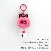 Porte-clés en peluche personnalisé en polyester, jouet mignon en forme de chat, boîte mystère, EN71 ASTM OEM ODM