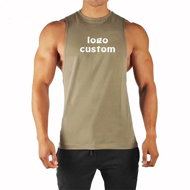 Camiseta deportiva sin mangas para hombre, ropa deportiva con logotipo personalizado, para entrenamiento, venta al por mayor