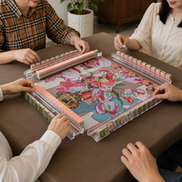 Support de rangement portable pour tuiles de mahjong en acrylique, moderne, luxueux, écologique et durable, ensemble de 4 pièces