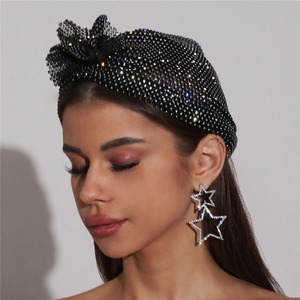 Tinh Hoa Fishnet hat Rhinestone Flash khoan lưới hộp đêm bên phụ kiện Burst Flash cá tính Kem chống nắng khảm với kim cương - Product Image 3