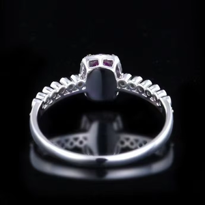 แหวนแต่งงานวินเทจประดับทับทิมแท้จาก SGARIT Wholesale Jewelry ทองคำขาว 18K น้ำหนัก 0.48 กะรัต ทับทิมธรรมชาติไม่ผ่านการอบอุ่น สำหรับผู้หญิง - Product Image 4