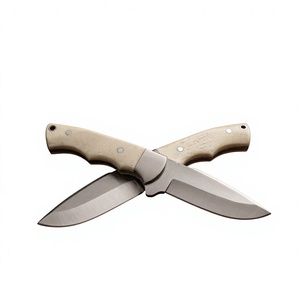Cuchillo de Caza y Camping de Hoja Fija de Acero Inoxidable con Mango de Hueso, Punta Caída, 20cm, Herramienta de Supervivencia DIY - Product Image 1