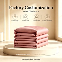 Ensemble de draps 100% bambou, taille Queen, rafraîchissants et respirants, 4 pièces, comprenant un drap plat, un drap-housse et 2 taies d'oreiller