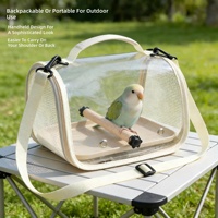 Sac de transport pour oiseaux en PVC, transparent, imperméable, pliable, portable, à porter à la main/en bandoulière, anti-évasion, pour petits animaux