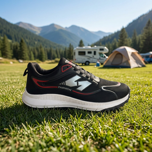Zapatillas Deportivas Negras de PU Unisex con Cordones, Calzado Casual para Caminar y Entrenar, Envío Aleatorio, Talla L - Product Image 1