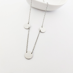 Collier avec pendentif rond en acier inoxydable, personnalisable avec votre Logo, différentes formes, <span class=keywords><strong>disque</strong></span> vierge, pièces de monnaie, pendentif - Product Image 4