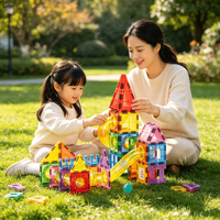 Offre Spéciale : Jeu de Construction Magnétique STEM avec Billes ABS de 7,5 cm, 46 ou 61 Pièces, Circuit de Marbre pour Enfants 3 ans et plus