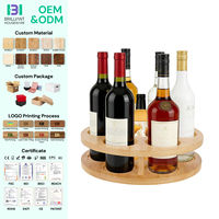 Support de rangement rotatif en bambou pour 7 bouteilles de sirop, présentoir pour station de sirop de café
