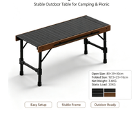 Table tactique Qingmu multifonctionnelle 3 unités, table de barbecue de camping portable en alliage d'aluminium, mobilier d'extérieur