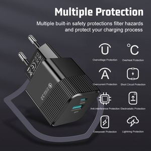 25W Super <b>Fast</b> <b>Charging</b> Head USB + PD Flash Charger with US/EU/Korea Travel <b>Plug</b> - Product Image 3