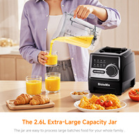 Mixeur Électrique Intelligent à Bouton Poussoir pour Usage Domestique, 1500W, Capacité 2.6L, Broyeur Haute Vitesse, Robot Culinaire, Mélangeur 6 Lames