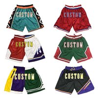 CUICHANG Short de Basketball Vintage Streetwear pour Homme, Respirant, Broderie Tackle, Rétro, Uni, Double Maille, Personnalisable