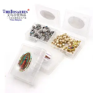 Rosary Packing Box with Saint Picture Rosary Necklace Package Gift box
