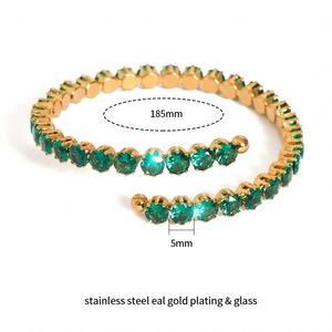 กำไลข้อมือเทนนิส JUSTOP 18K ทอง PVD สแตนเลสสตีล ประดับเพชรซิร์คอนเต็มวง ดีไซน์มงกุฎ พร้อมเคลือบสีขาวระยิบระยับหลากสีสันทันสมัย เหมาะสำหรับเป็นของขวัญ - Product Image 6