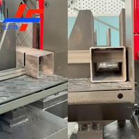 Mesin Gergaji Pita Horizontal Industri GZ4240 50 Semi Hidrolik Vise 400mm Pemotong Batang Bulat Dengan Sikat Pembersih Serpihan