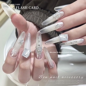 Paso Sico K9 คริสตัลไอซ์ฟลาวเวอร์ ไดมอนด์ อุปกรณ์ตกแต่งเล็บ สีฟ้าอ่อน สี<span class=keywords><strong>เขียว</strong></span>ผลไม้ สีม่วง หลากสี โปร่งใส ขวา - Product Image 3